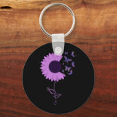 Porte-clés Surdose de tournesol violet de papillon (Verso)