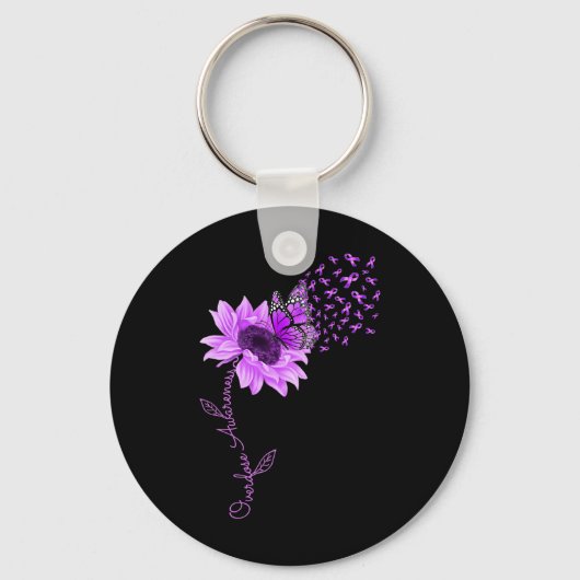 Porte-clés Surdose de tournesol violet de papillon (Recto)