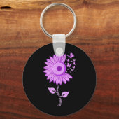Porte-clés Surdose de tournesol violet de papillon (Recto)