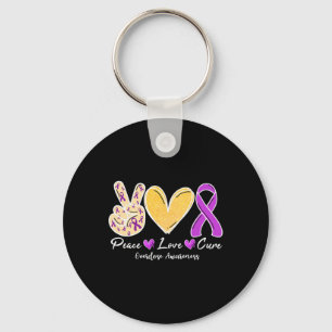 Porte-clés Surdose Sensibilisation Paix Amour Coeur Ribbon Fa