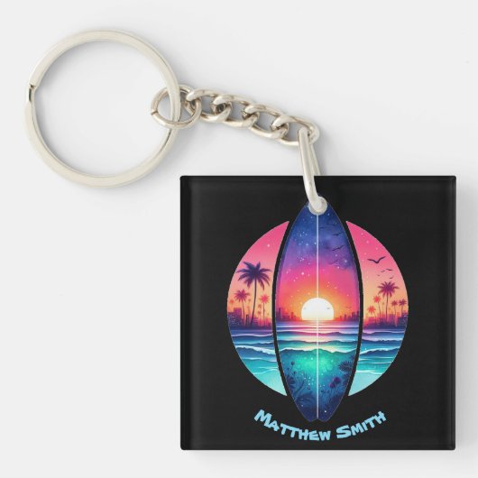 Porte-clés Surf au coucher du soleil (Devant)