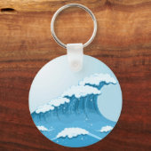 Porte-clés Surf Blue Wave et océan (Recto)