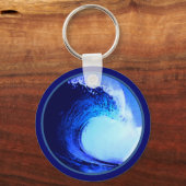 Porte-clés surf cool bleu vague (Recto)
