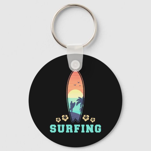 Porte-clés Surf Et Fleur (Recto)