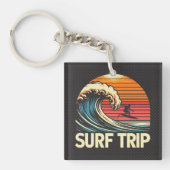 Porte-clés Surf Trip rétro sunset (Devant)