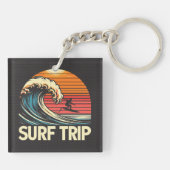 Porte-clés Surf Trip rétro sunset (Dos)