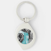 Porte-clés Surface Current – Abstract Flow & Structure Metal (Devant)