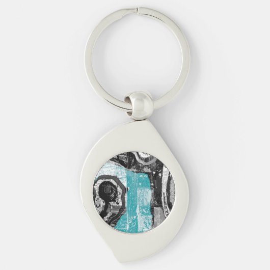 Porte-clés Surface Current – Abstract Flow & Structure Metal (Devant)