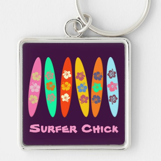 Porte-clés Surfboards Fleurs Girlie (Devant)