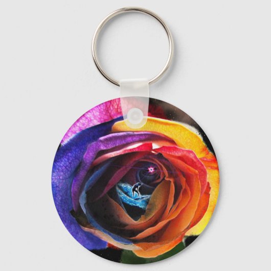 Porte-clés Surfer sur le Rose Rainbow (Recto)