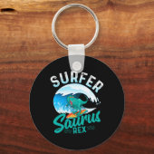 Porte-clés Surfeur Saurus Rex Dinosaure de Surf Dino Surfe (Recto)