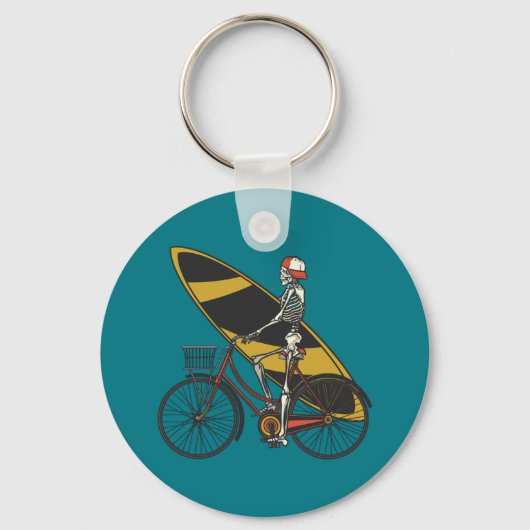 Porte-clés Surfeur squelette avec planche de surf (Recto)
