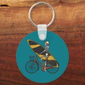 Porte-clés Surfeur squelette avec planche de surf (Recto)