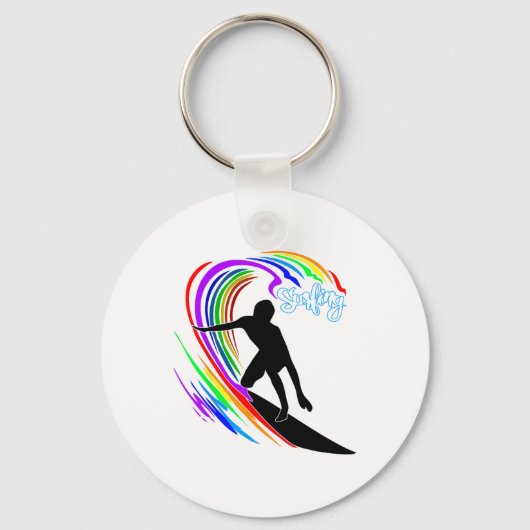 Porte-clés Surfing arc-en-ciel (Recto)