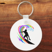 Porte-clés Surfing arc-en-ciel (Recto)