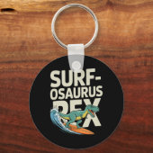 Porte-clés Surfosaurus Rex drôle dinosaure de surf (Recto)