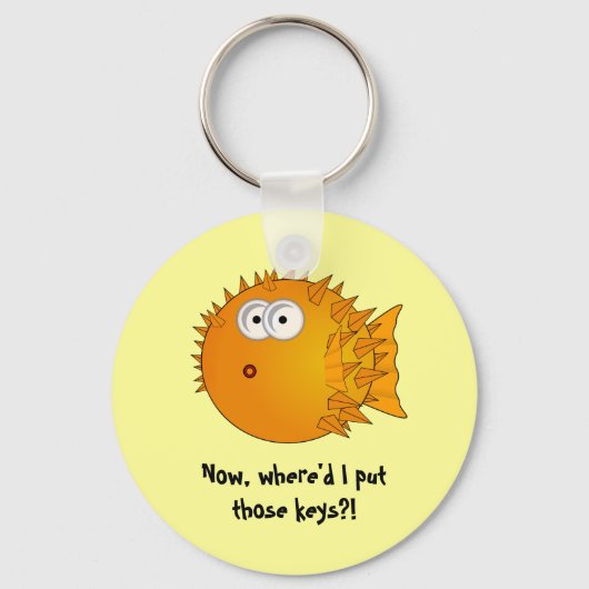 Porte-clés Surprised Puffer Fish - funny sayings (Recto)
