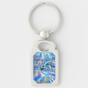Porte-clés Surreal Winter Wonderland avec lumière Iridescente