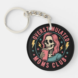 Porte-clés Surstimulé Moms Club Crâne Messy Maman Vie