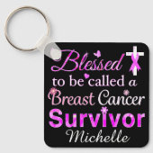 Porte-clés Survivant du cancer du sein béni (Recto)