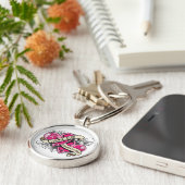 Porte-clés Survivant du cancer du sein du double coeur (Côté)