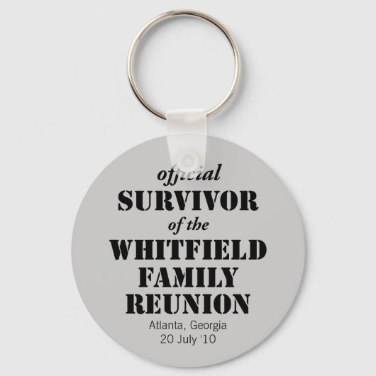 Porte-clés Survivant officiel de la Réunion familiale (Recto)