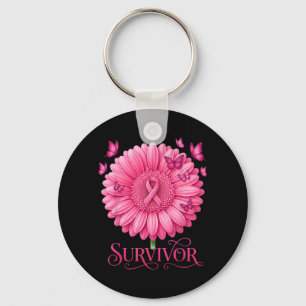 Porte-clés Survivante du cancer du sein Ruban Rose Suower