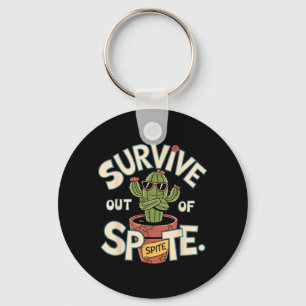 Porte-clés Survivre par dépit Drôle Cactus Cool Rétro