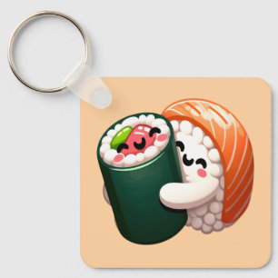 Porte-clés Sushi Hug Art souriant pour les amateurs de nourri
