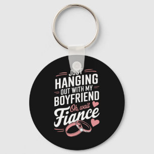 Porte-clés Suspendu avec mon fiancé fiancée couple mariage no