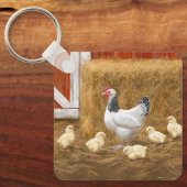 Porte-clés Sussex Chicken Mama Hen et Chicks (Recto)