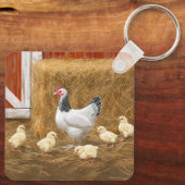 Porte-clés Sussex Chicken Mama Hen et Chicks (Verso)