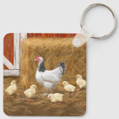 Porte-clés Sussex Chicken Mama Hen et Chicks (Dos)