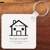 Porte-clés Swag promotionnel immobilier noir et blanc (Verso)