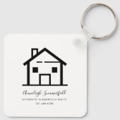 Porte-clés Swag promotionnel immobilier noir et blanc (Dos)