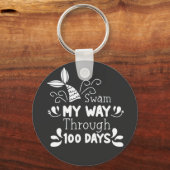 Porte-clés Swam My Way Thru 100 jours d'école (Recto)