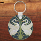 Porte-clés Swan Art Nouveau Swirl Bird Blanc (Recto)