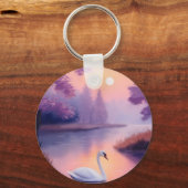 Porte-clés swan in the pond during sunset (Recto)