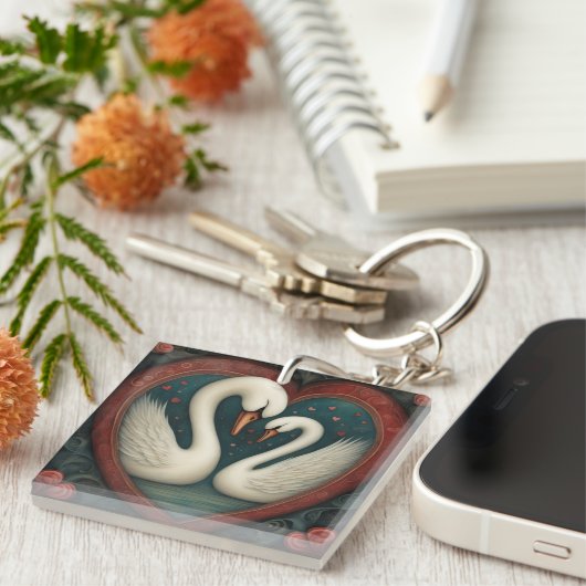 Porte-clés Swan Love 1 (Devant Droit)