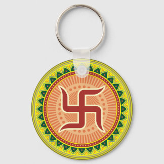 Porte-clés Swastika avec Mandana à l'indienne traditionnelle