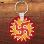 Porte-clés Swastika : Symbole traditionnel indien (Recto)