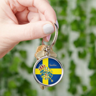 Porte-clés Swedish flag, emblem & Sweden holiday / sports key