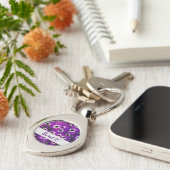 Porte-clés Sweet 16 Anniversaire violet photo florale (Côté )