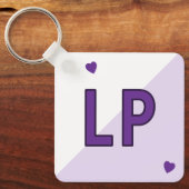 Porte-clés Sweet 16 initiales 16e anniversaire violet (Recto)