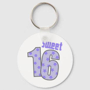 Porte-clés Sweet 16 (Points Et Étoiles Violets)
