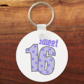 Porte-clés Sweet 16 (Points Et Étoiles Violets) (Recto)
