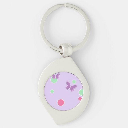 Porte-clés sweet butterflies and polka dots (Devant)