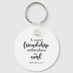 Porte-clés Sweet Friendship Bible Verse Hand Lettering Quote