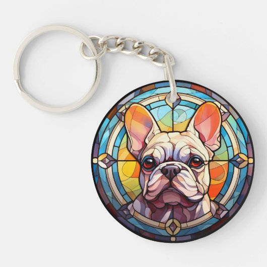 Porte-clés Sweet Staint Verre Français Bulldog (Devant)