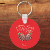 Porte-clés Sweet Strawberry Valentine's Day Personalized Coff (Recto)